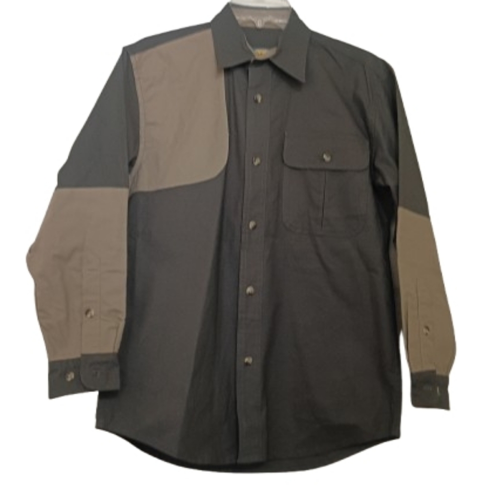 Cabela's Two-Tone Hunting Rifle Button Front Shirt Large Heavy Cotton Cabin Hunt
